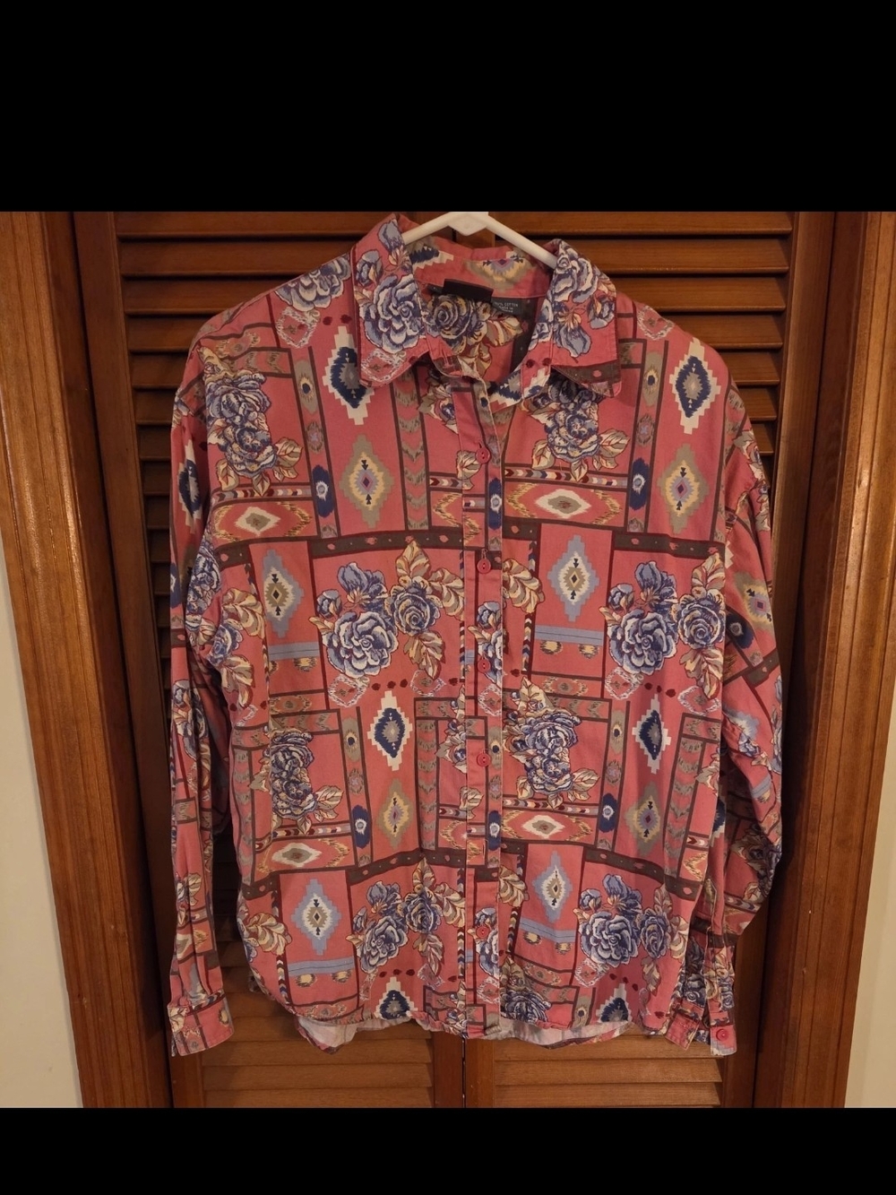 Woolrich Woman Pink Floral & Geometric Button-Down Shirt